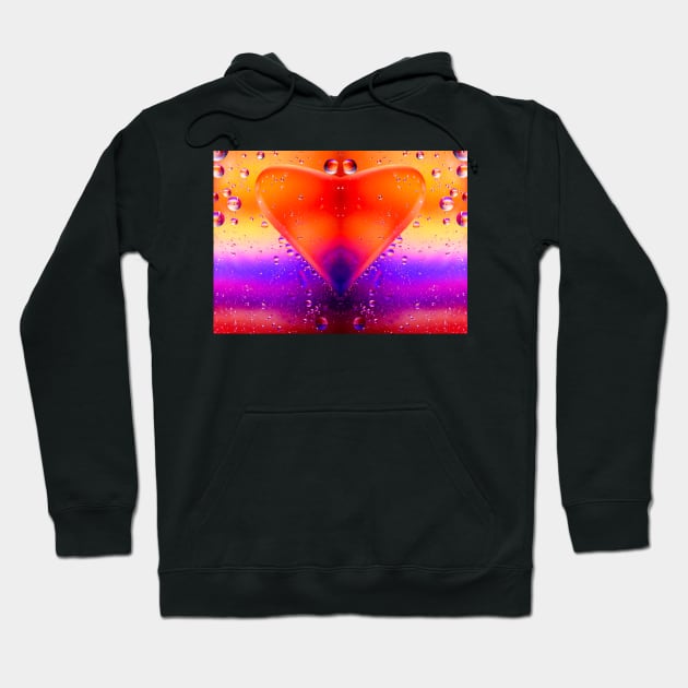 Orange Heart Purple Waves Hoodie by heidiannemorris